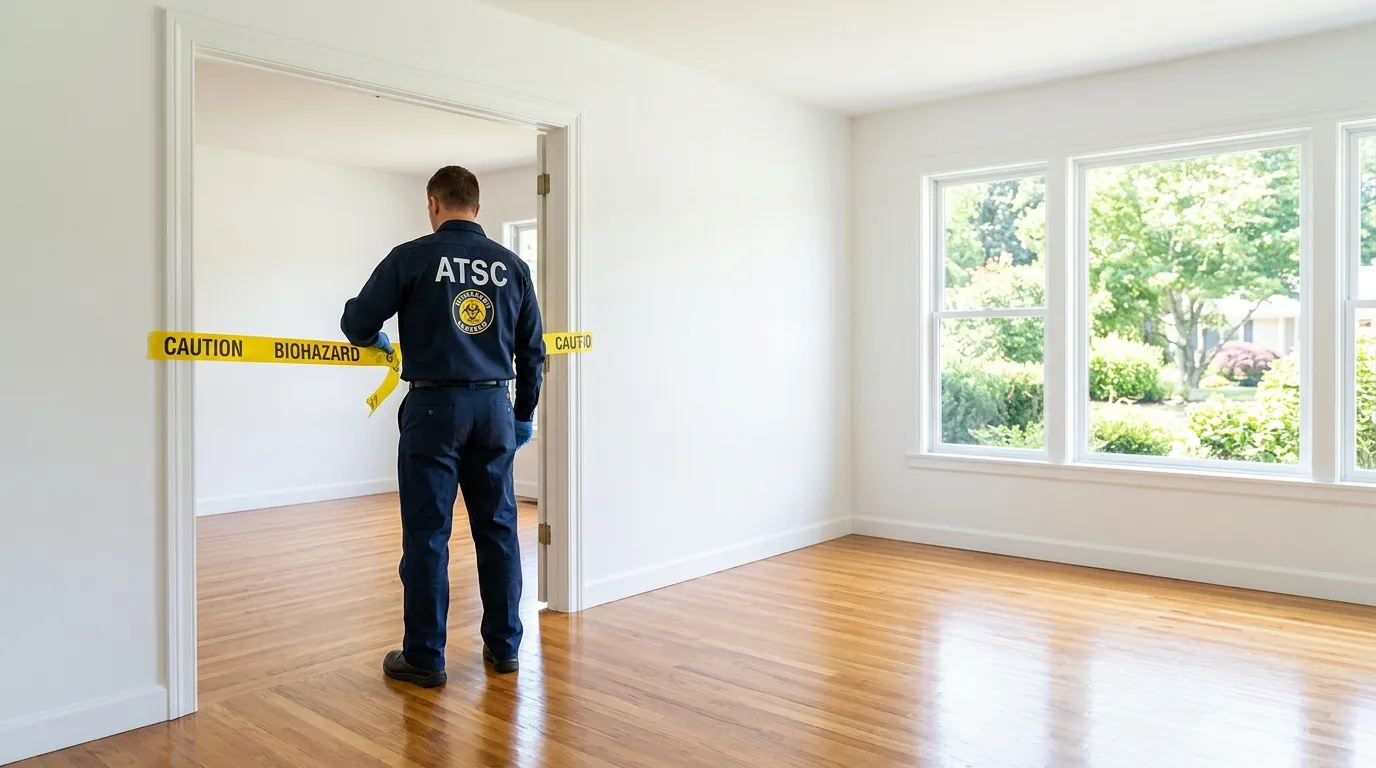 Certified biohazard cleanup crew performing Crime Scene Cleanup in Cerritos